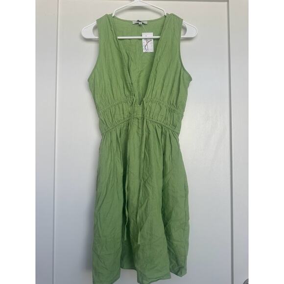 NWT Madewell Womens Seedling Green Sophia Deep-V Mini Dress Size XXS NL115 - Picture 4 of 12